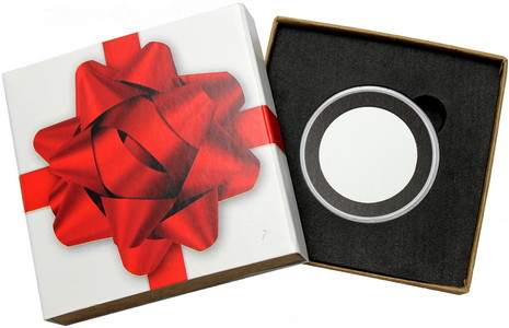 SilverTowne Natural Kraft Paper Gift Box with Red Bow Box Sleeve